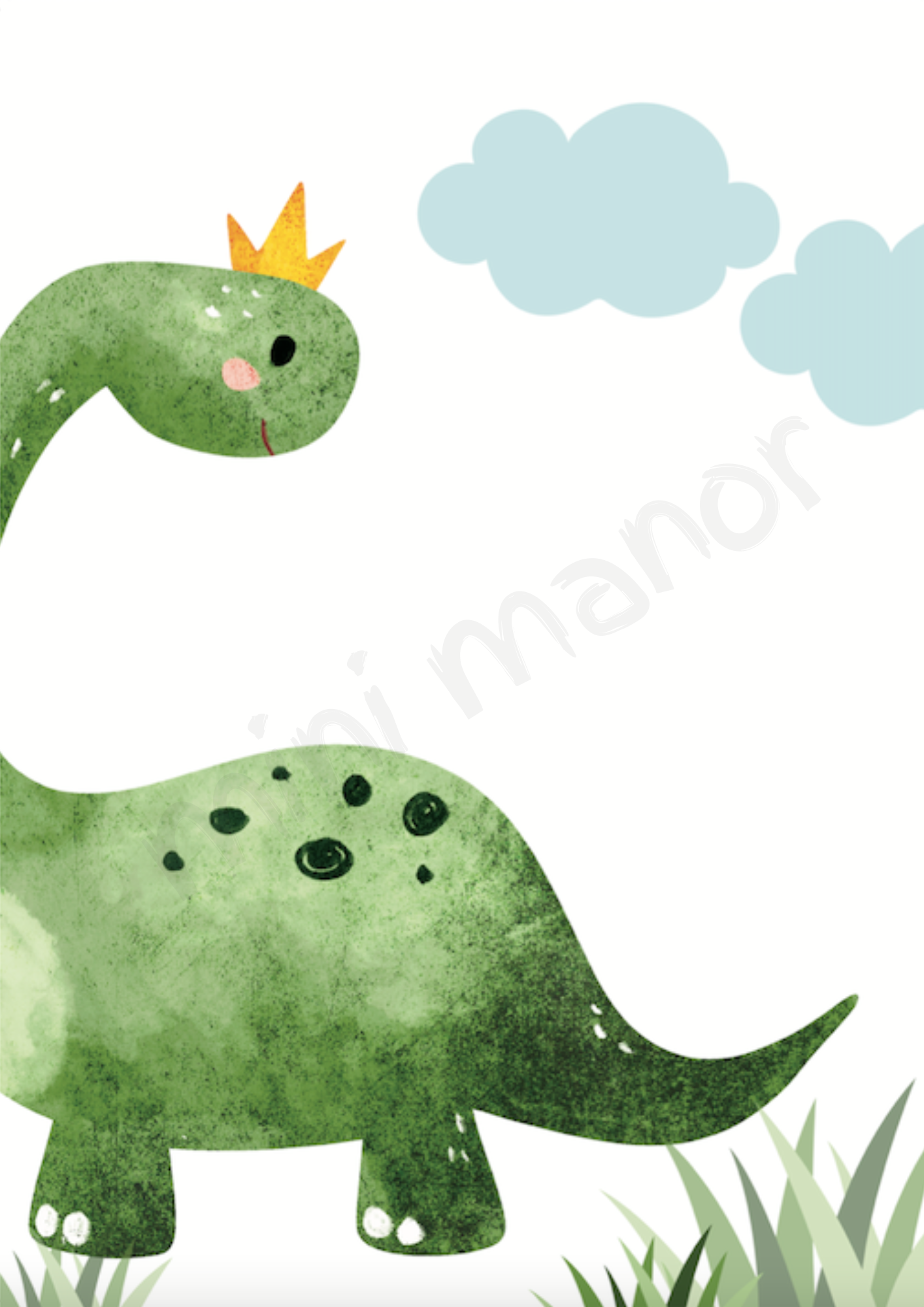 Green Dinosaur Print