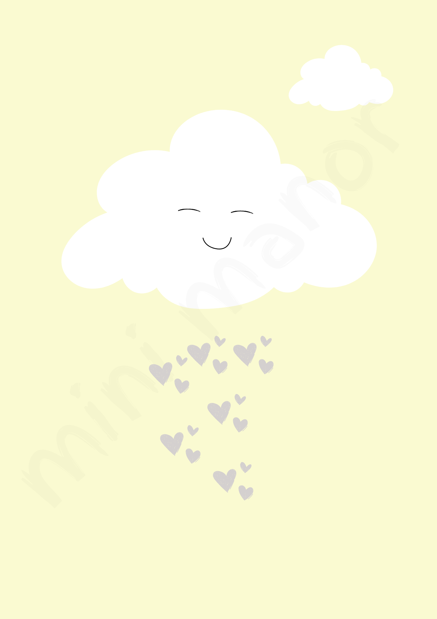 Hearts & Clouds Print