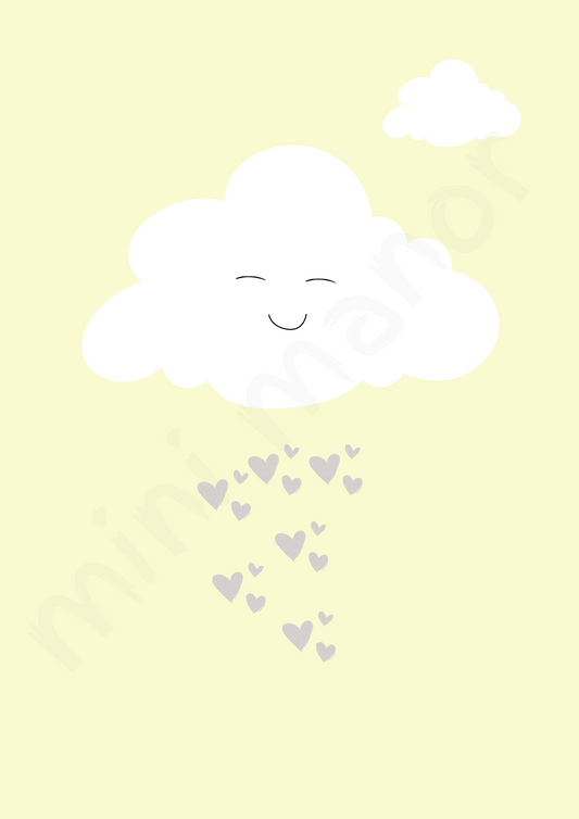 Hearts & Clouds Print