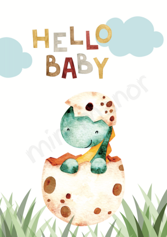 "Hello Baby" Dinosaur Print