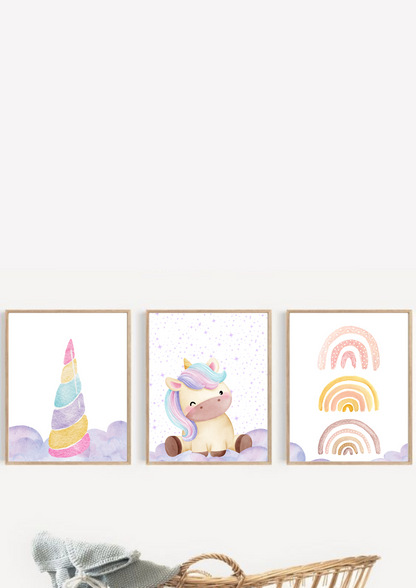 Unicorn Print Set x3